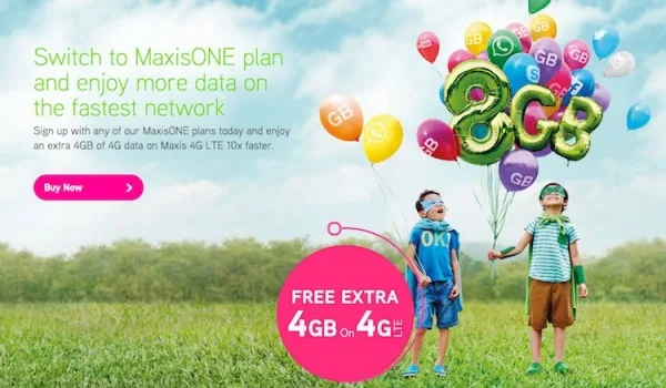 Maxis Free 4GB Data on 4G LTE