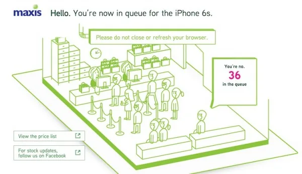 Maxis iPhone 6s Queue to Preorder