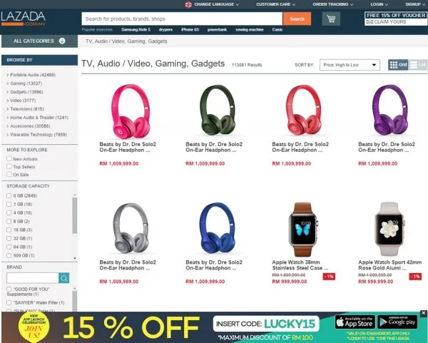 Lazada trolls the Malaysian Ringgit, offers Beats Solo2 Headphones for a cool RM1,009,999.00 2 Untitled-1