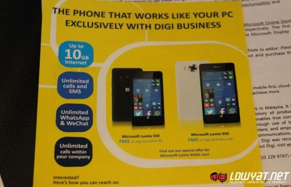 Microsoft Lumia 550 with DiGi SmartPlan for Business