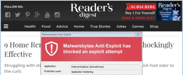 Readers Digest Malware Header