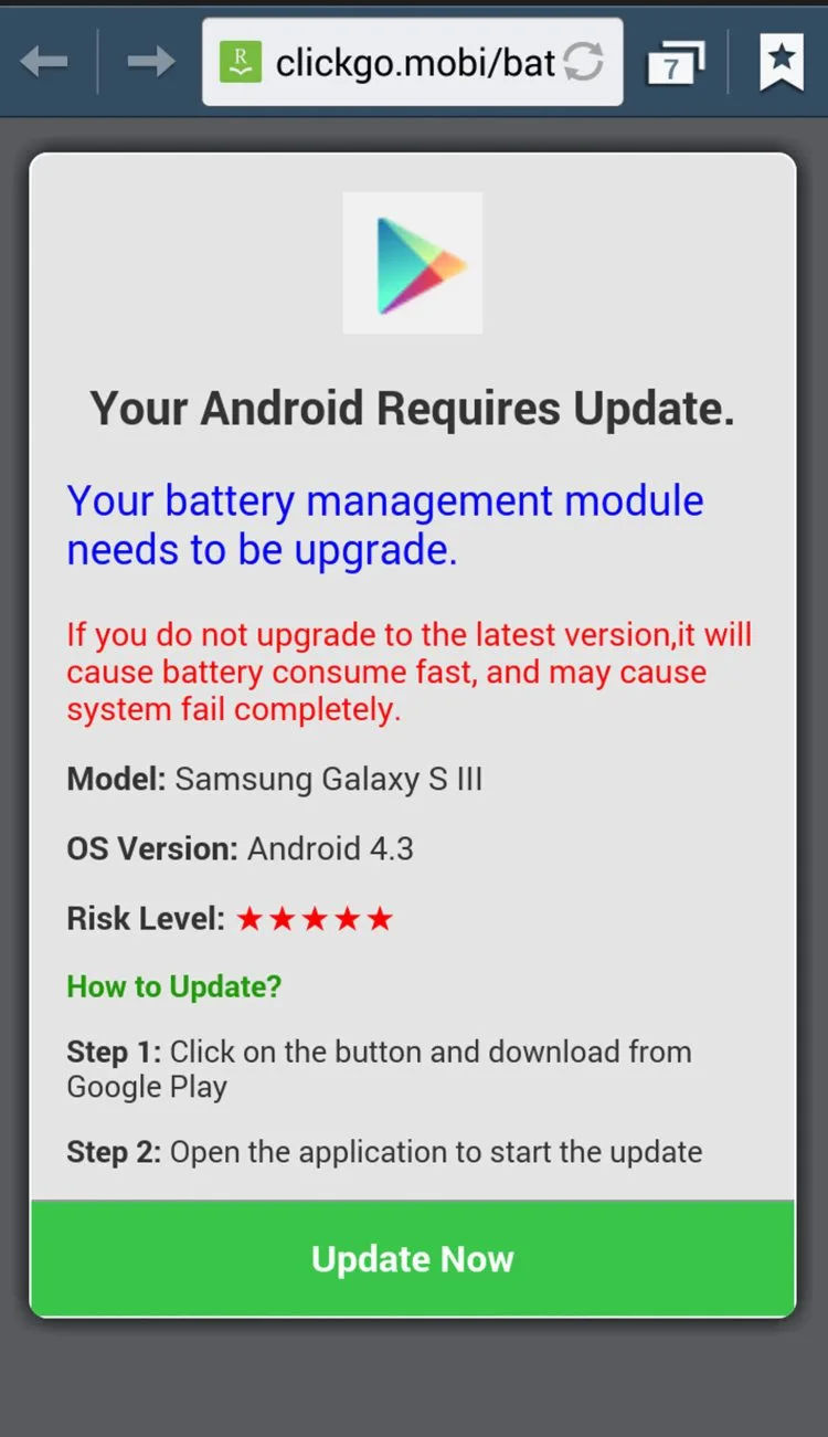 itbank02Caption: Byline: ABS screenshotCopyright: ABSSource: ABSA malicious software has been going around infecting the Android smartphones of mobile banking users in Singapore and  for the first time  causing financial losses of several thousands dollars to some victims. Yesterday (dec 1), the Association of Banks in Singapore (ABS) issued a warning against the malicious program, hidden in a seemingly innocuous pop-up window that prompts users to update their WhatsApp messaging software. Some 50 mobile banking customers of major retail banks here have reported financial losses after clicking on the dubious link, prompting ABS to issue the warning.##########itbank02##########ABS SCREENSHOT