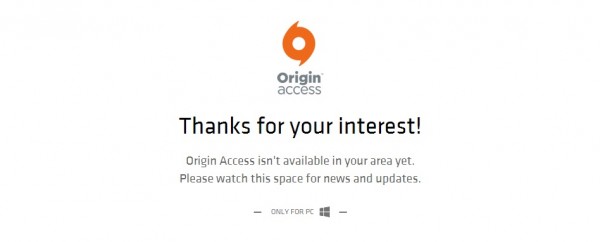 EA Origin Access Not Here