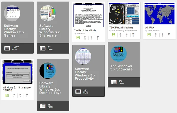 Internet Archive Windows 3.1 Collection