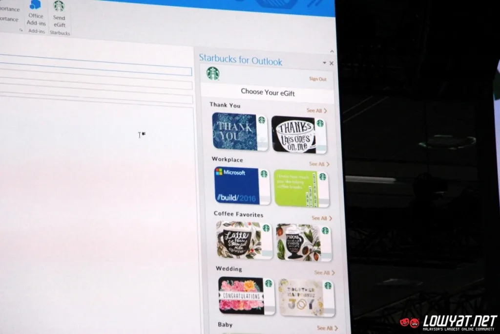 160331 Starbucks Add-In For Outlook 01