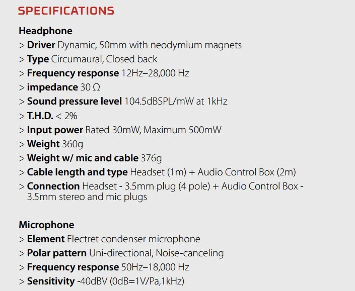 Kingston HyperX Cloud Revolver Specifciations
