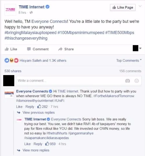 Time v TM FB post