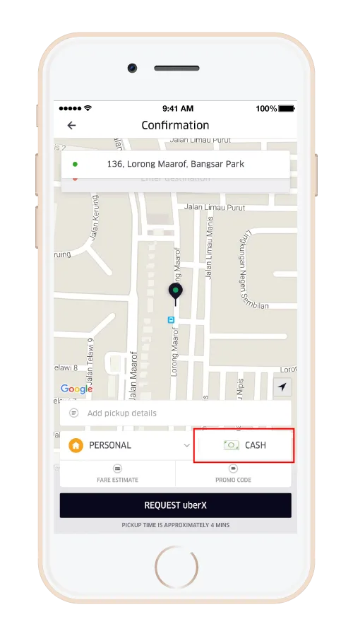 Uber Cash Payment