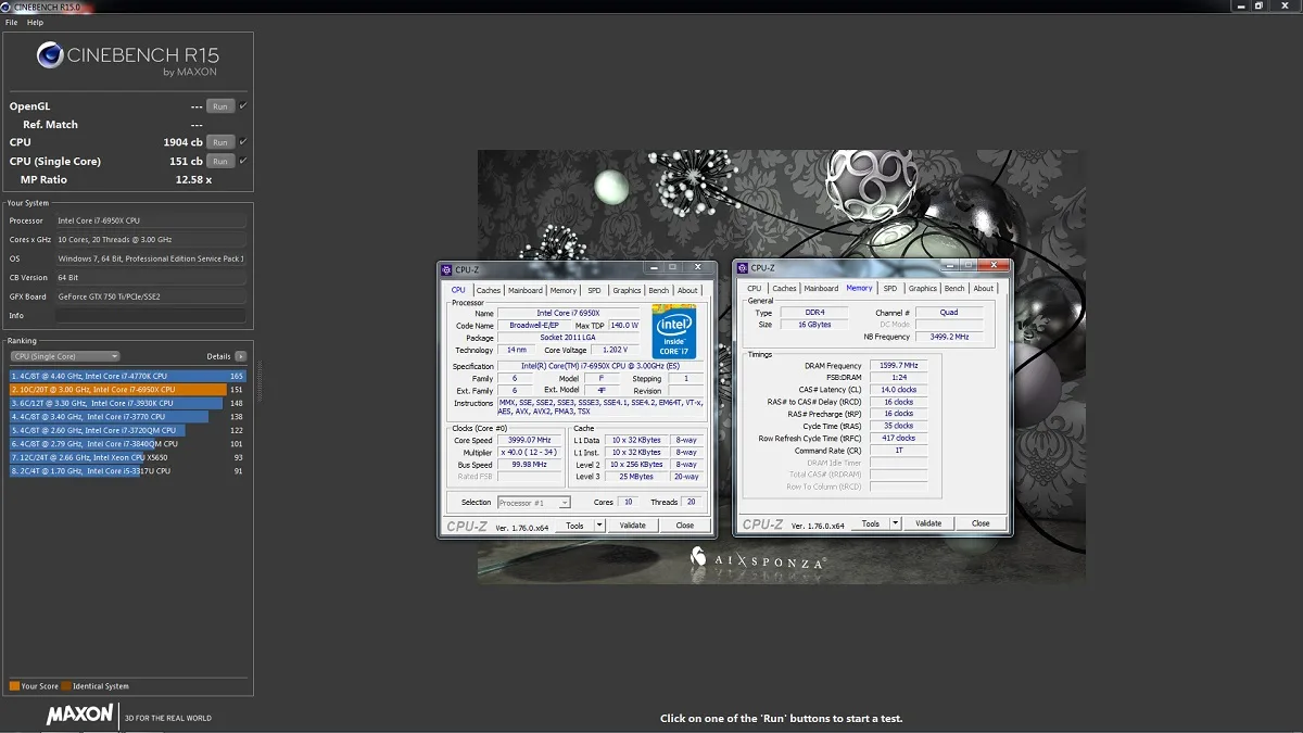 cinebench score intel broadwell e
