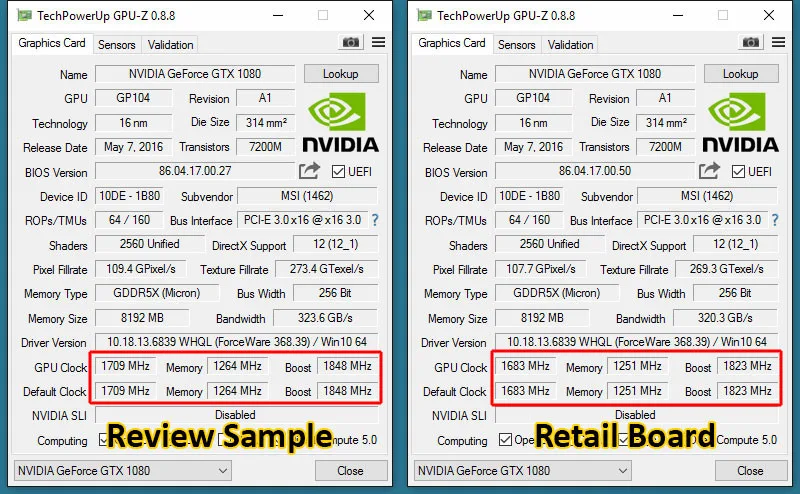 GPU Z comparison
