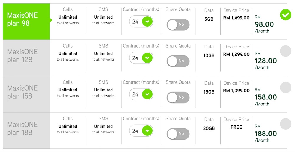 Maxis Huawei P9 Contract Price