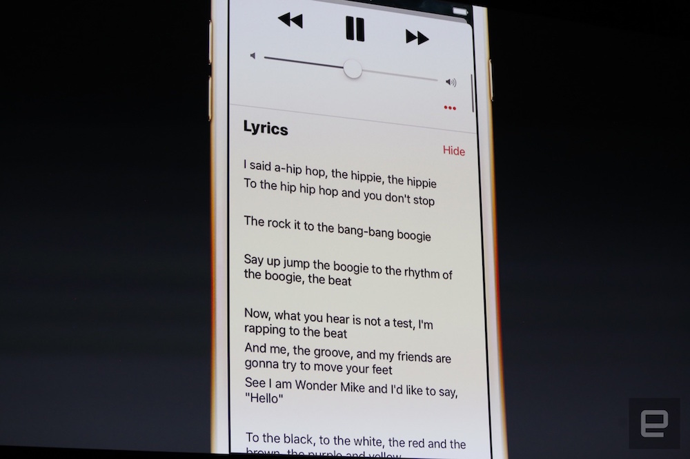 WWDC 2016 Apple Music Lyrics