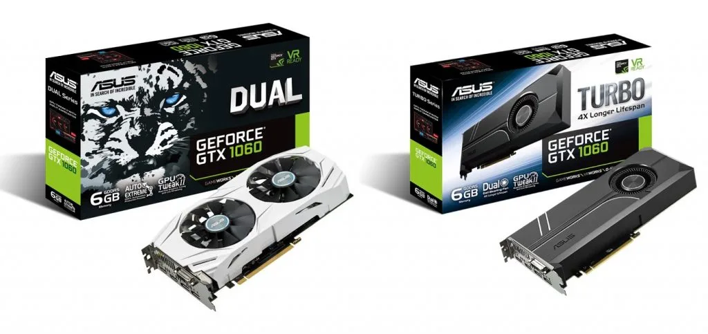 ASUS Dual GTX 1060 and ASUS Turbo GTX 1060