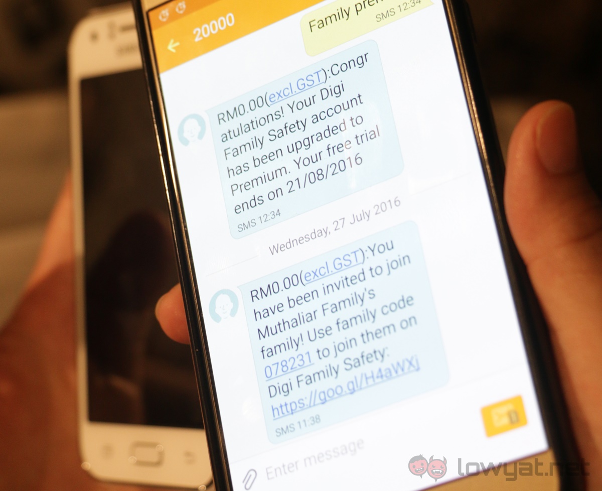 Digi Family Safety App Joining Family SMS