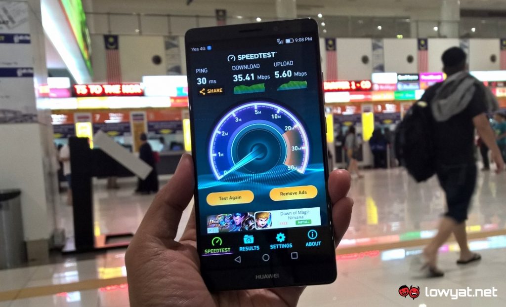 Yes 4G LTE Speed Test - TBS Bandar Tasik Selatan