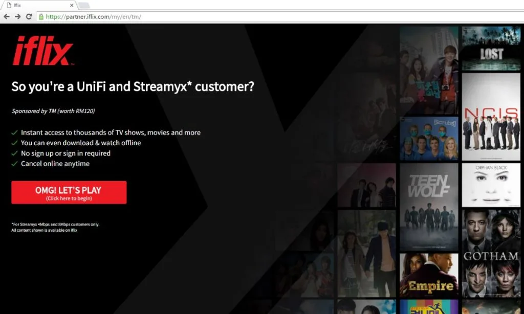 Free iflix for Streamyx Customers
