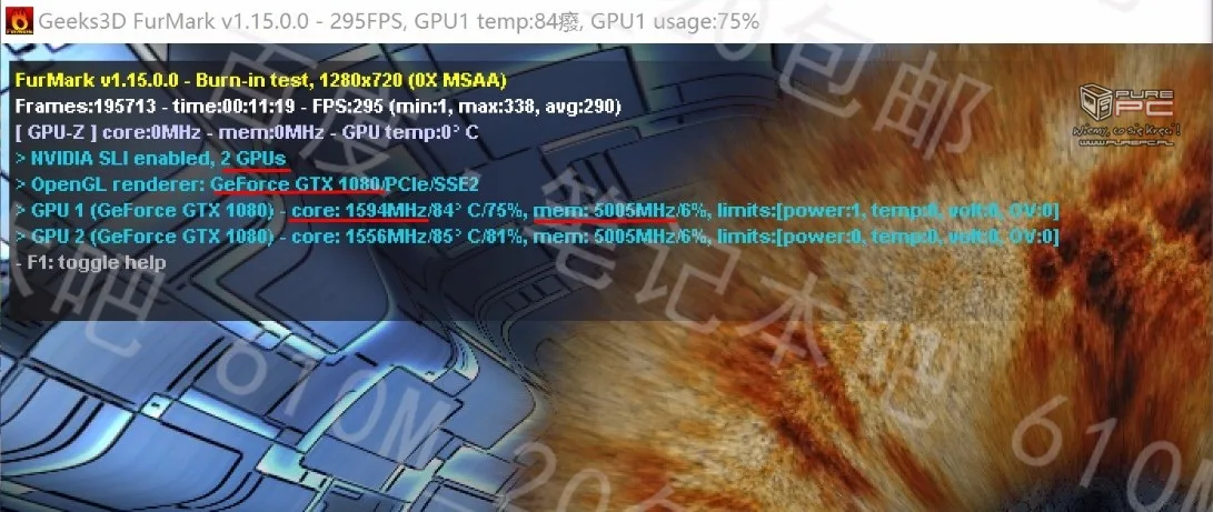 GTX 1080 mobile Furmark