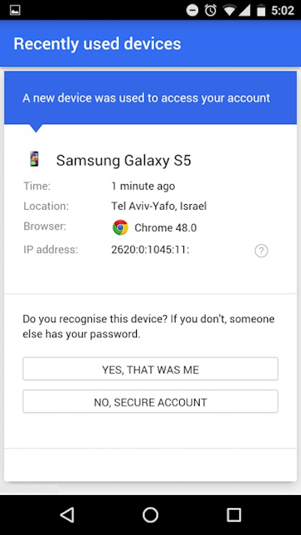 Google Android Notification Review Security Update