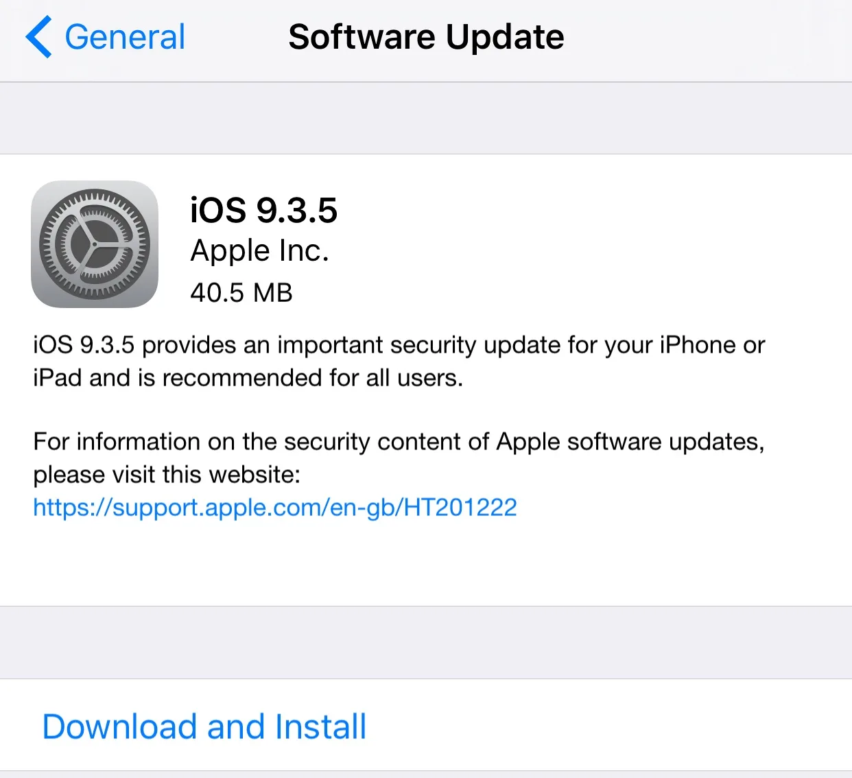 iOS 9.3.5 Update