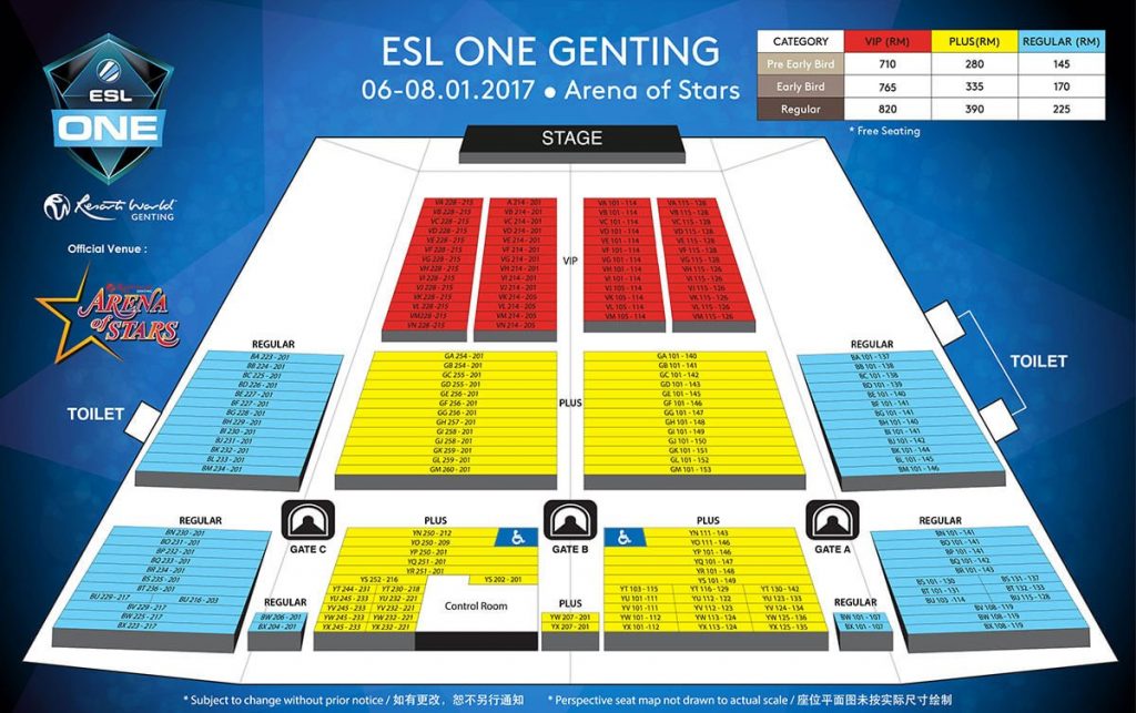 ESL One Genting 2017's Seating Plan