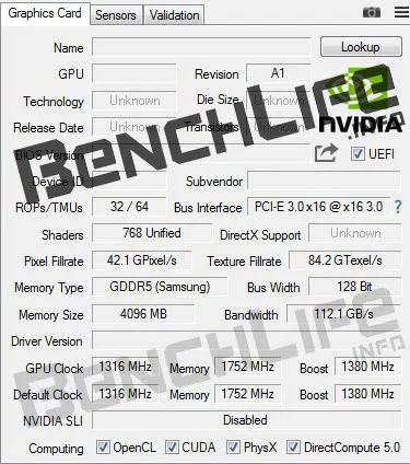 GTX 1050 specs leak