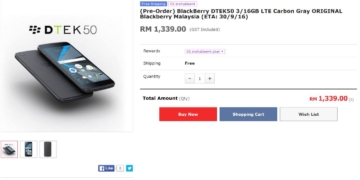blackberry dtek50 malaysia pre order