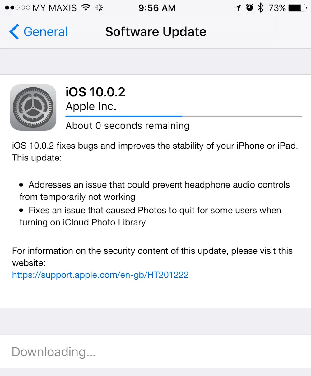 iOS 10.0.2 Update 2