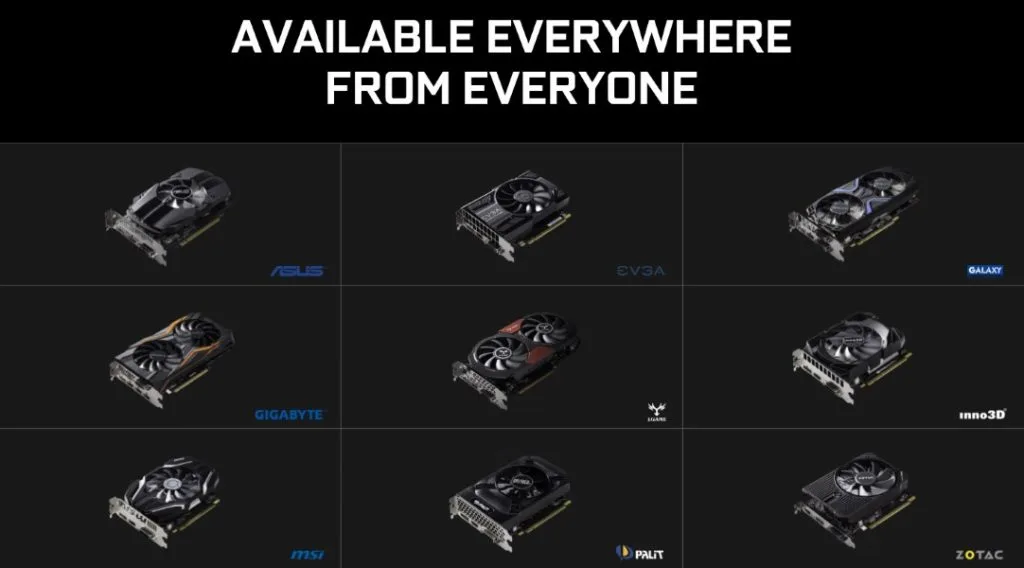 NVIDIA GeForce GTX 1050 and 1050 Ti from AIB Partners