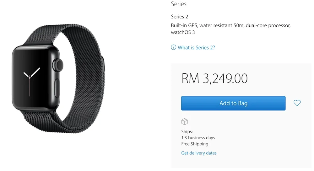 Apple Watch Series 2 Malaysia 1 to 3 Days Shipping