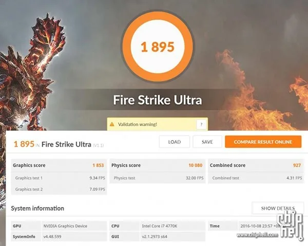 GTX 1050 Ti Fire Strike Ultra