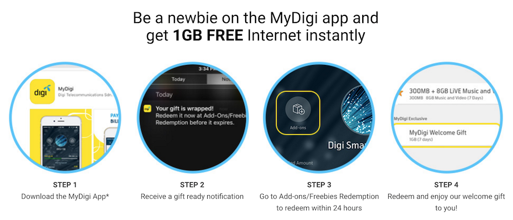 How to get Digi Free 1GB of data for new MyDigi app users