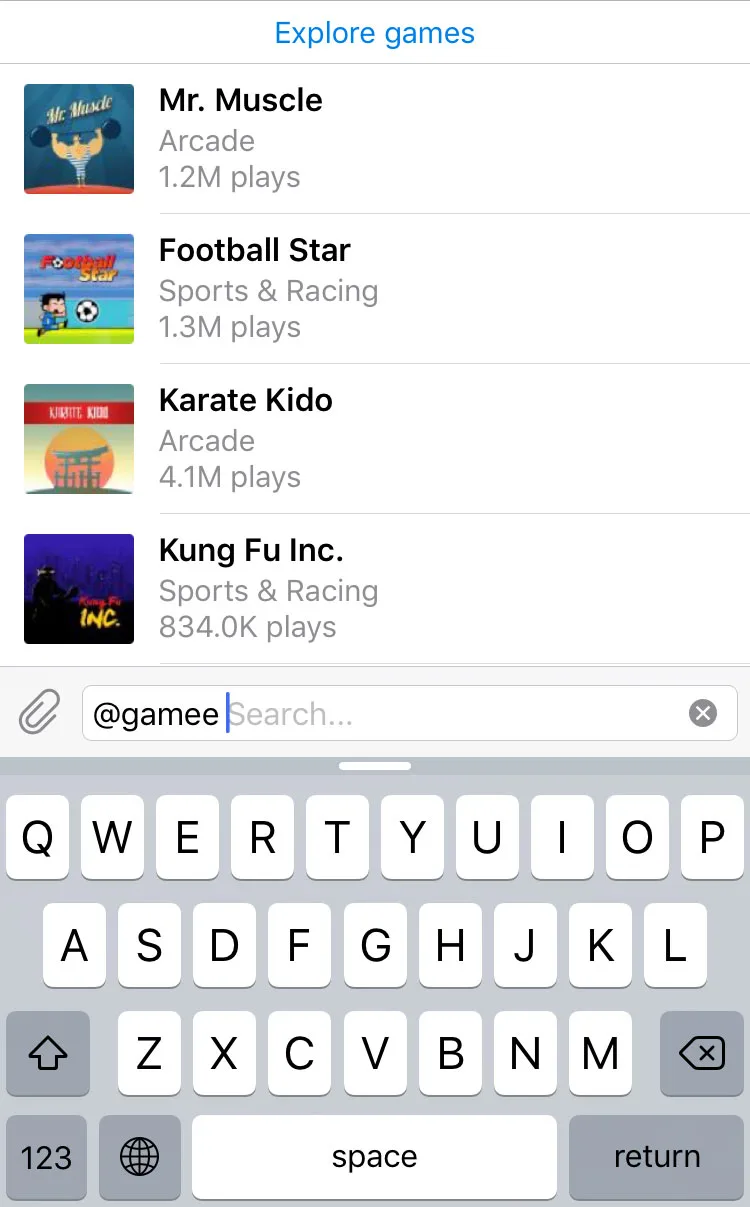 Telegram Game List