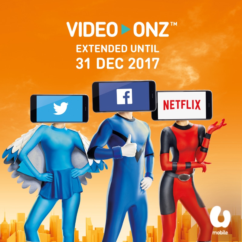 U Mobile Video Onz Extended till 31 December 2017