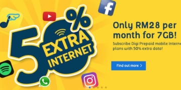 Digi Prepaid 50 Percent More Data for Monthly Internet Plans