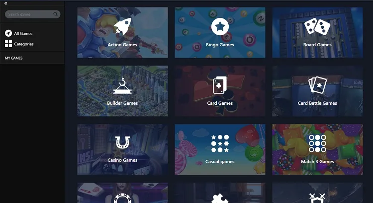 Facebook Gameroom Categories