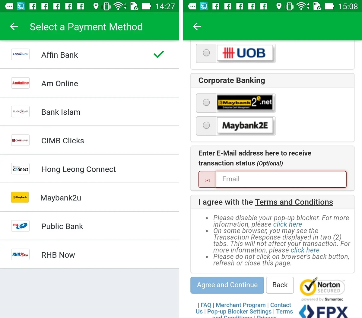 GrabPay Credits Online Banking