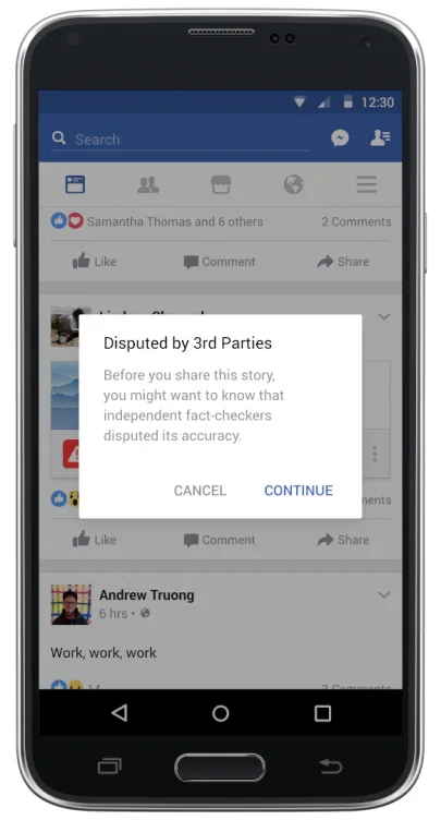 Facebook Sharing Fake Story