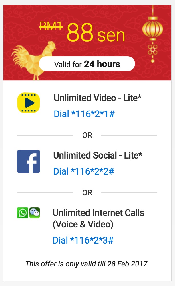 Digi Daily Unlimited Pass for 88sen