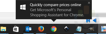 Microsoft PSA Chrome Notification