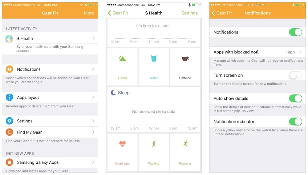 Samsung Gear Fit iOS App