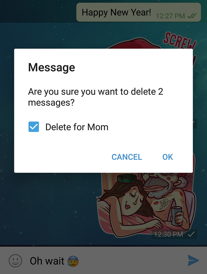 Telegram Delete Messages for Everyone in the Chat