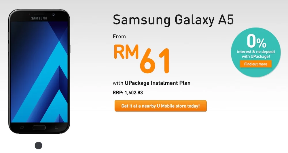 U Mobile Samsung Galaxy A5 Bundle