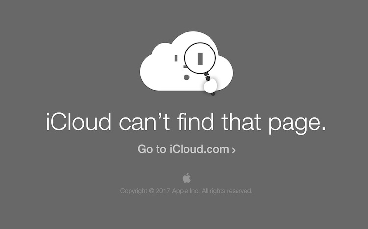 iCloud Cannot Find that Page