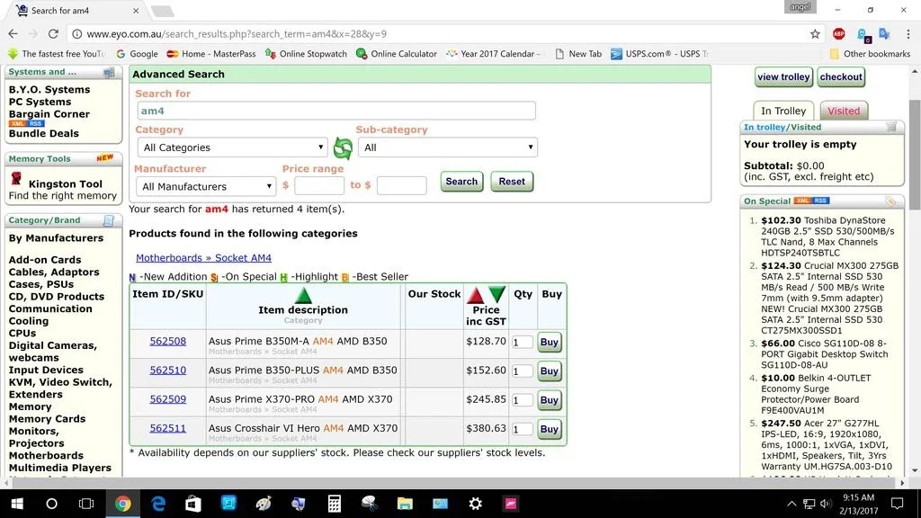 Asus AM4 Mobo AUD price