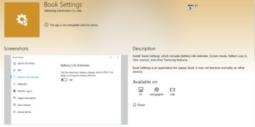 Samsung Book Settings Windows Store