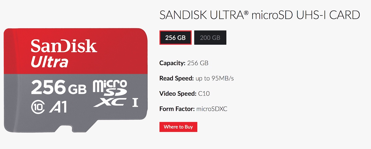 SanDisk 256GB microSDXC A1 2