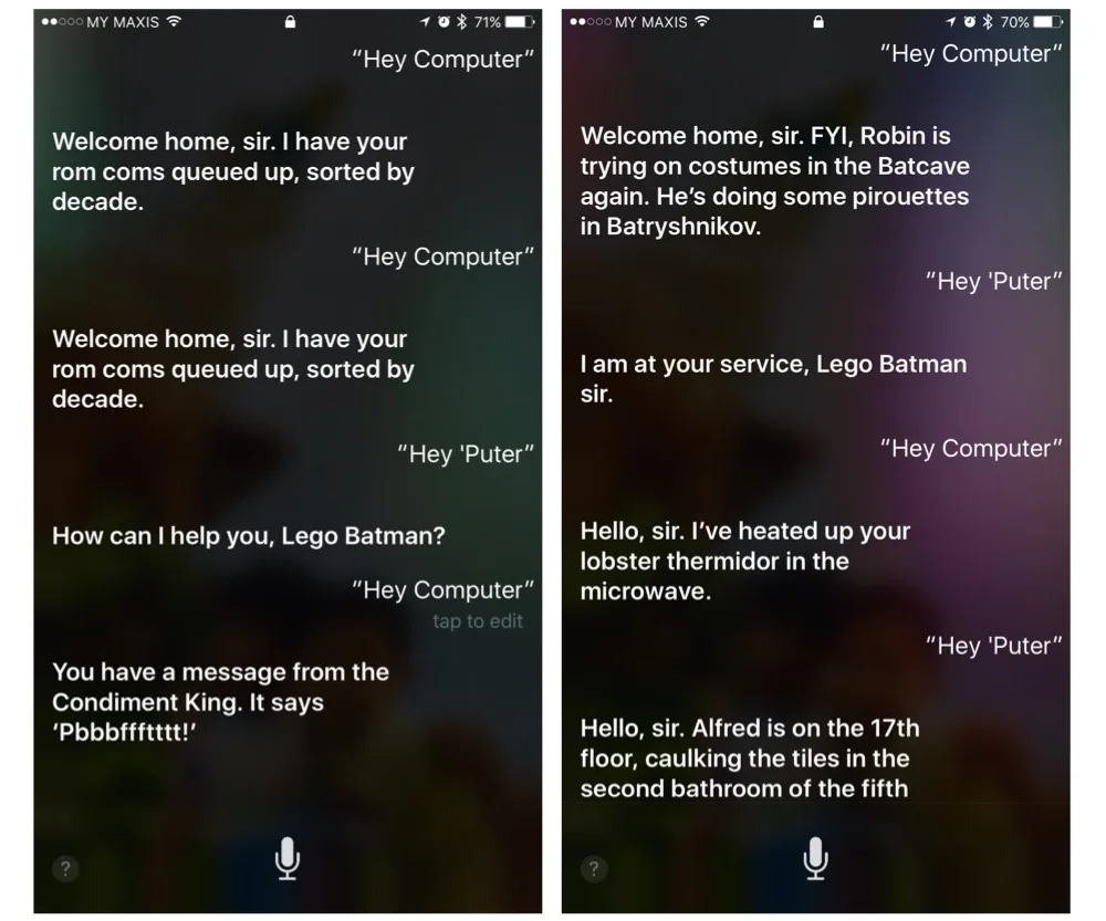 Siri Hey Puter Responses