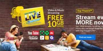 Digi Prepaid LiVE Now 10GB Free Streaming Data