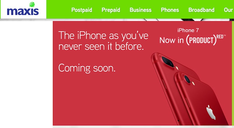 Maxis, Digi and Celcom Teases New Red iPhone 7