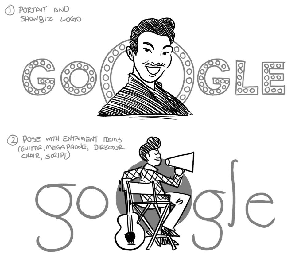 P Ramlee Google Doodle Sketches